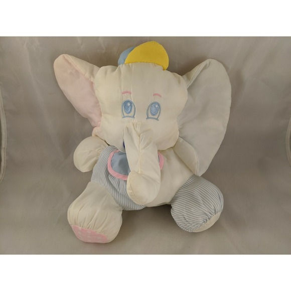 Other - White Elephant Rattle Plush Nylon 12 Inch Stuffed Animal Toy